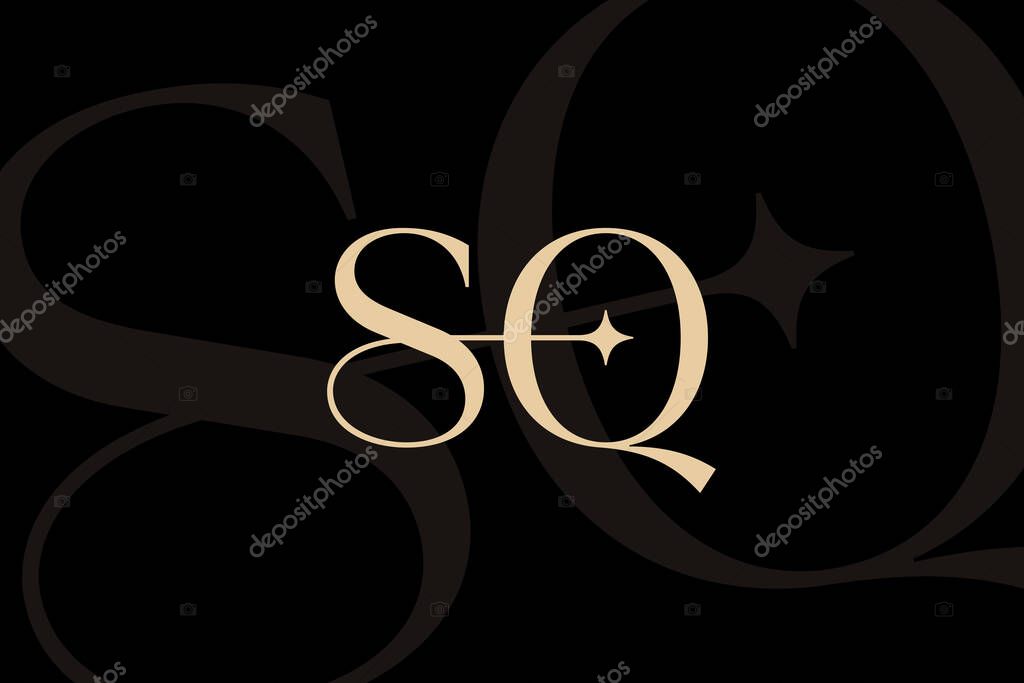 SQ or QS letter logo icon design. Classic style luxury initials monogram.