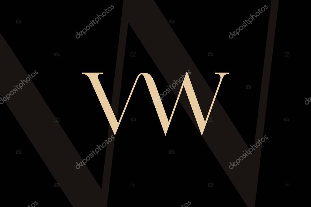 VW or WV letter logo icon design. Classic style luxury initials monogram.
