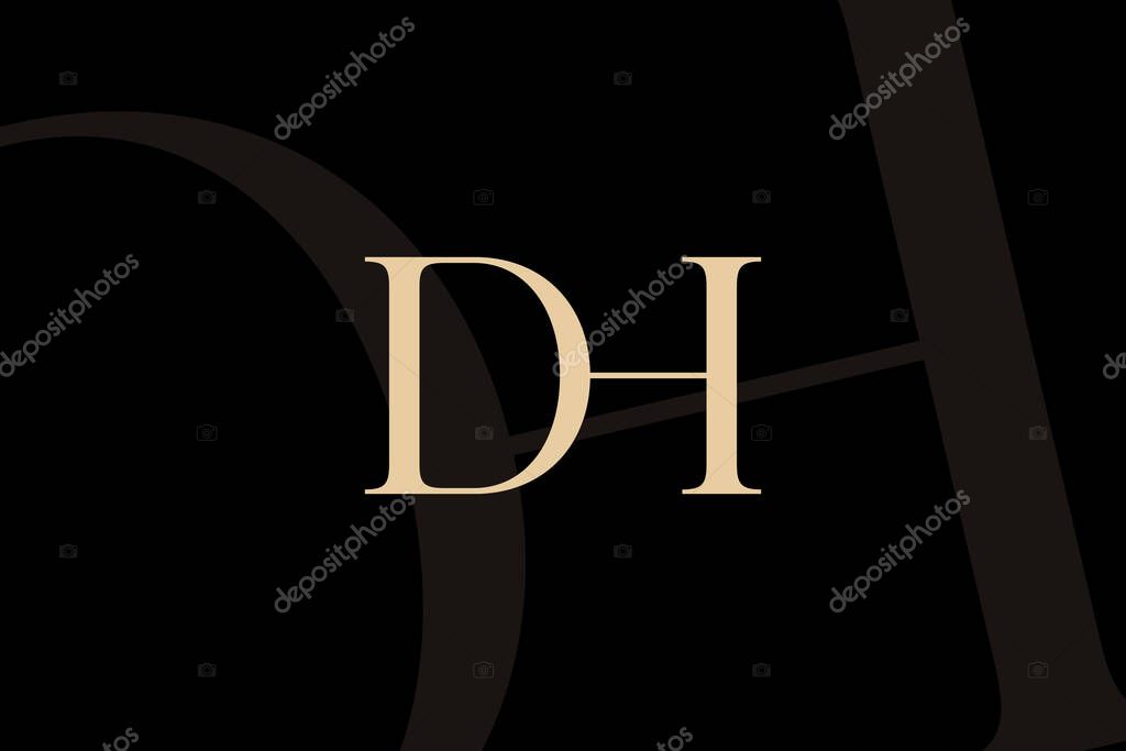 DH or HD letter logo icon design. Classic style luxury initials monogram.
