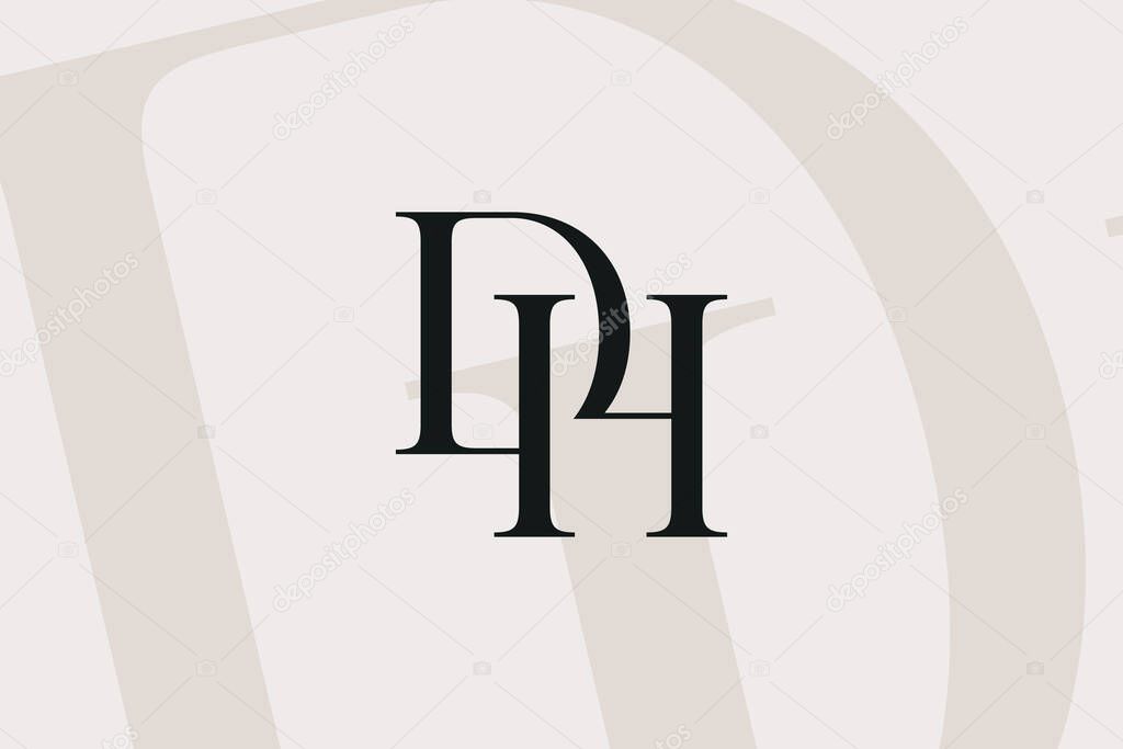 DH or HD letter logo icon design. Classic style luxury initials monogram.