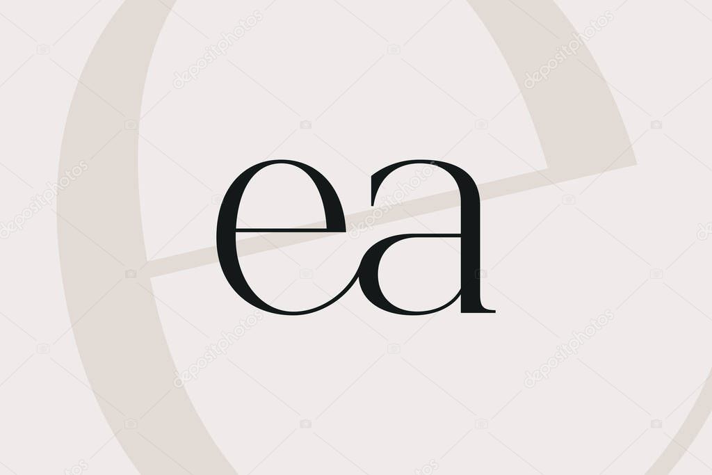 EA or AE letter logo icon design. Classic style luxury initials monogram.