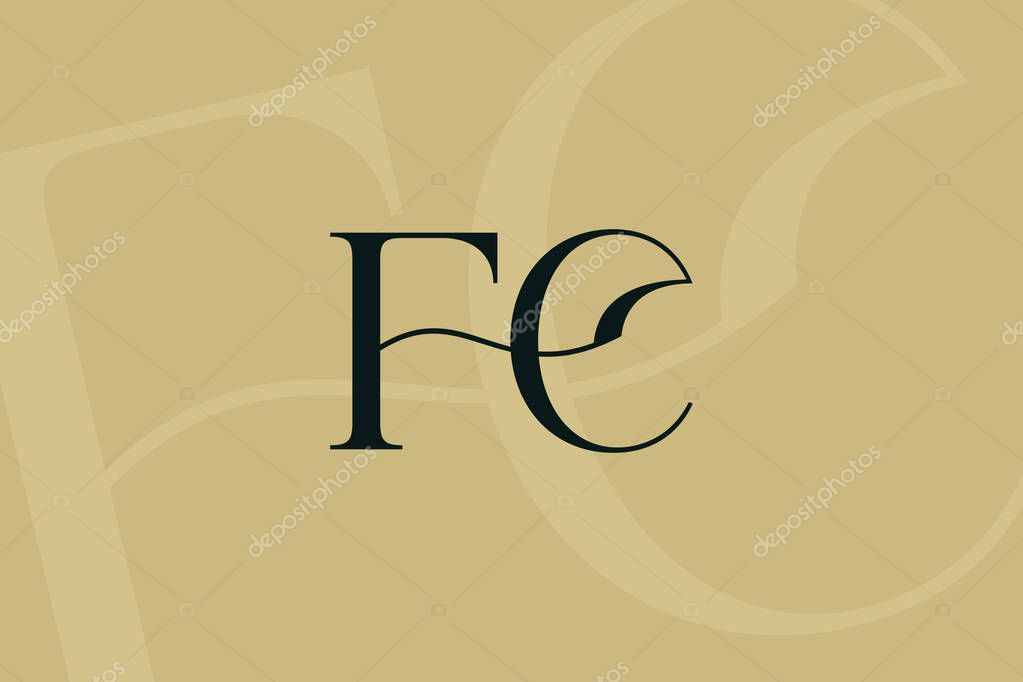 FC or CF letter logo icon design. Classic style luxury initials monogram.