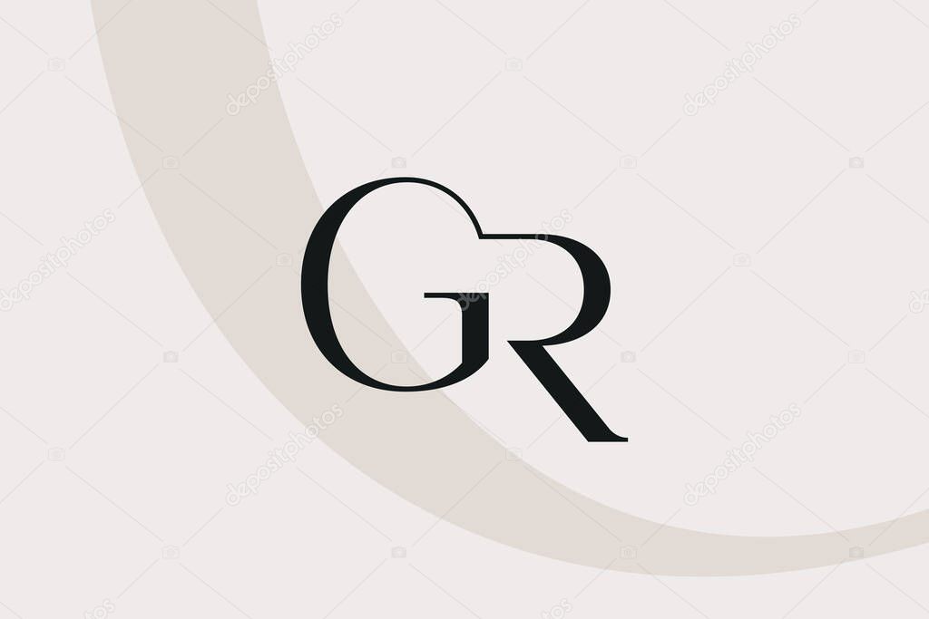 GR or RG letter logo icon design. Classic style luxury initials monogram.