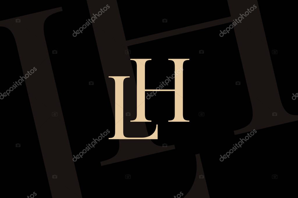 HL or LH letter logo icon design. Classic style luxury initials monogram.