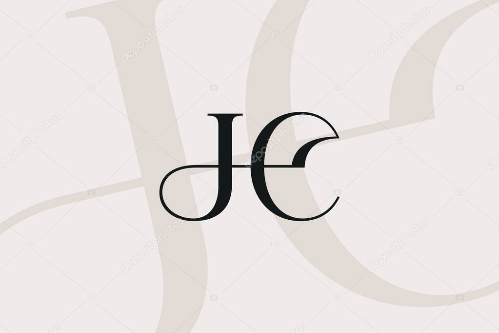 JC or CJ letter logo icon design. Classic style luxury initials monogram.