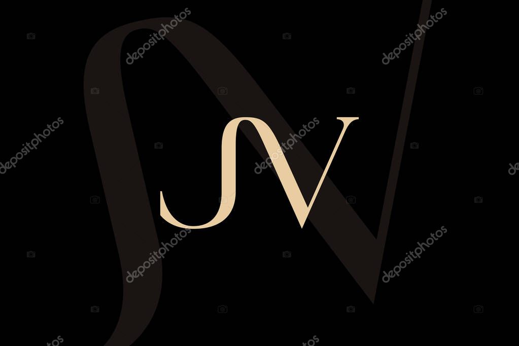 JV or VJ letter logo icon design. Classic style luxury initials monogram.