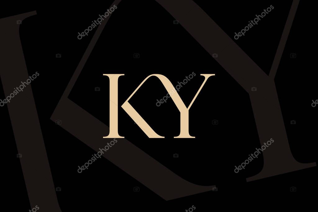 KY or YK letter logo icon design. Classic style luxury initials monogram.