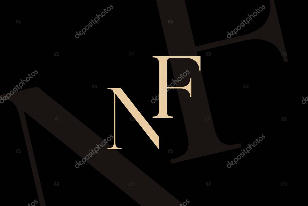 NF or FN letter logo icon design. Classic style luxury initials monogram.