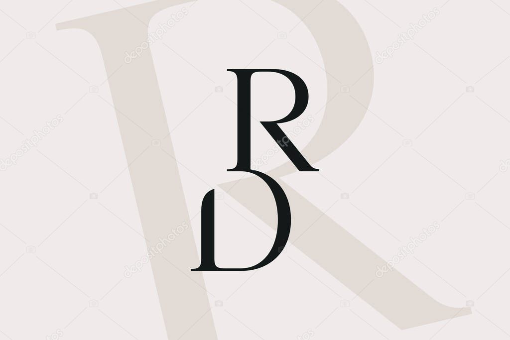 RD or DR letter logo icon design. Classic style luxury initials monogram.