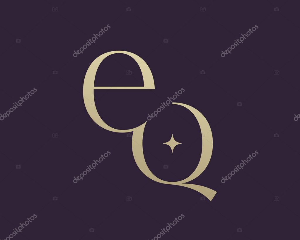 EQ letter logo icon design. Classic style luxury initials monogram.