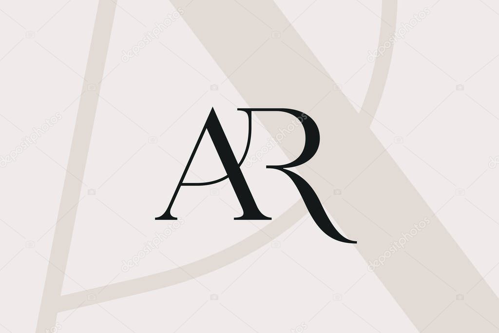 AR or RA letter logo icon design. Classic style luxury initials monogram.