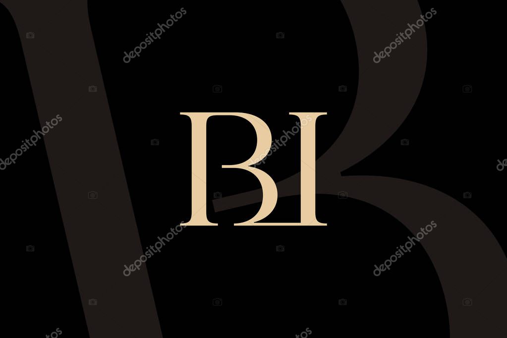 BI or IB letter logo icon design. Classic style luxury initials monogram.