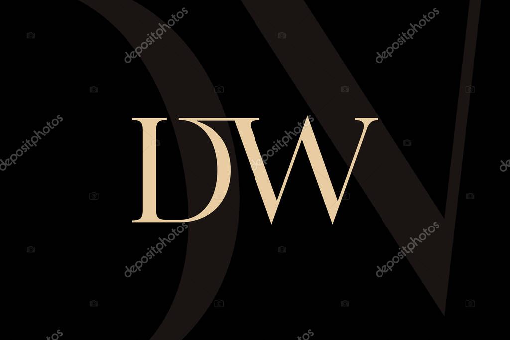 DW or WD letter logo icon design. Classic style luxury initials monogram.