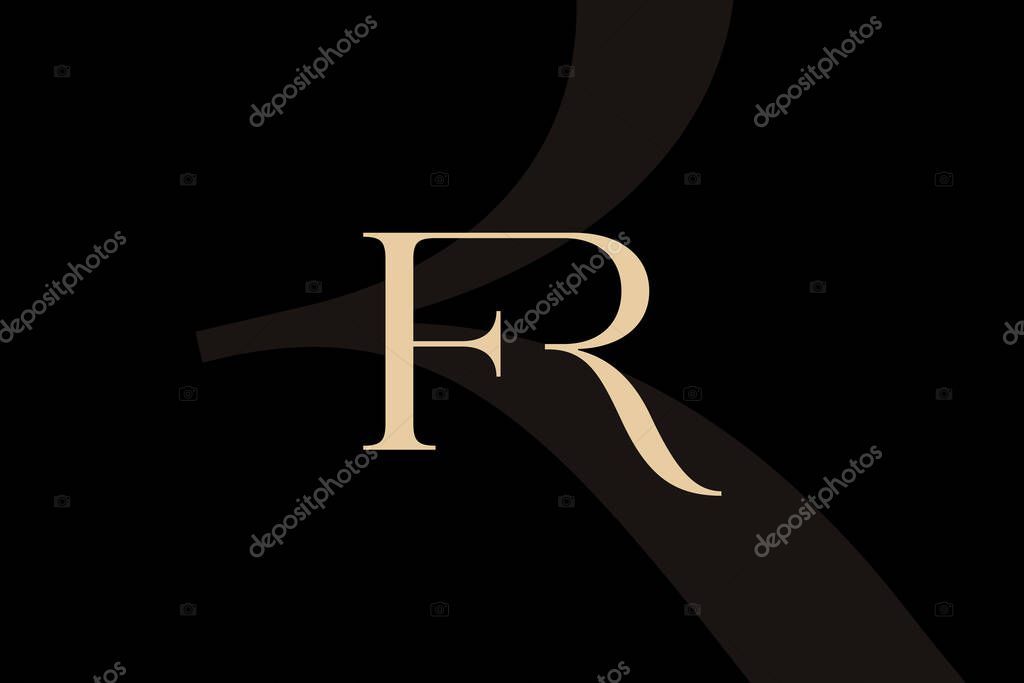 FR or RF letter logo icon design. Classic style luxury initials monogram.