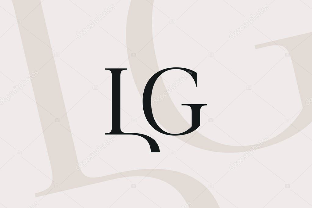 LG or GL letter logo icon design. Classic style luxury initials monogram.