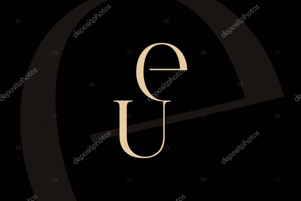 UE or EU letter logo icon design. Classic style luxury initials monogram.
