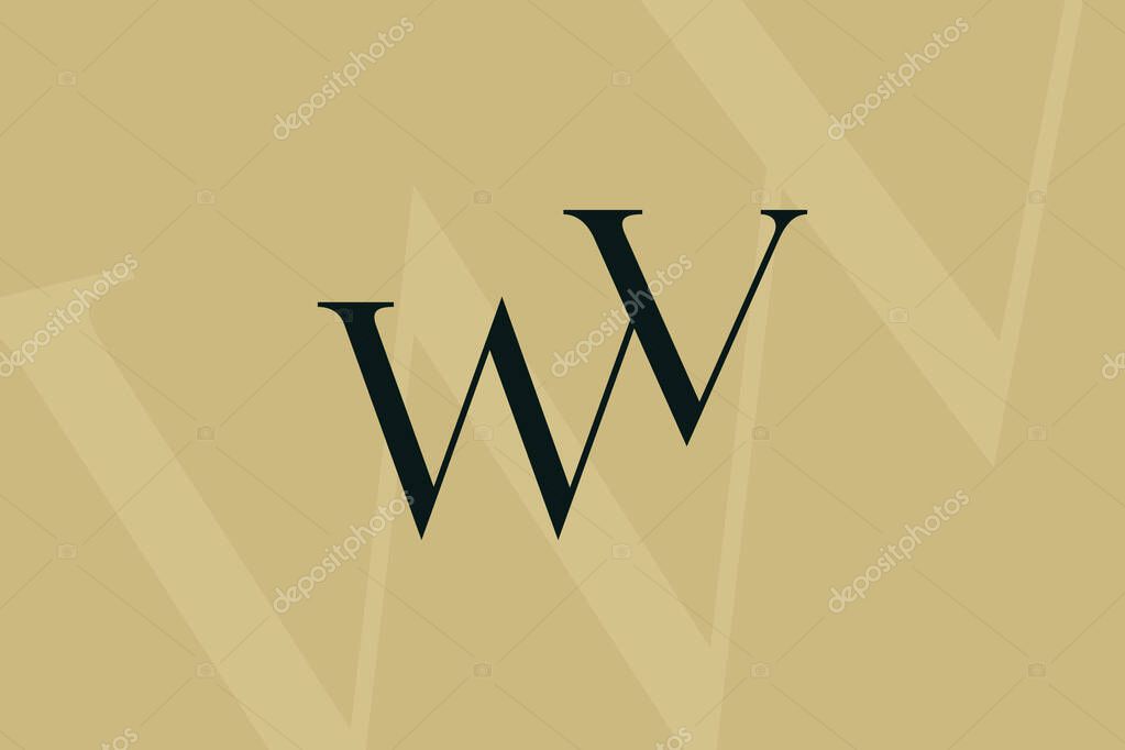 VW or WV letter logo icon design. Classic style luxury initials monogram.
