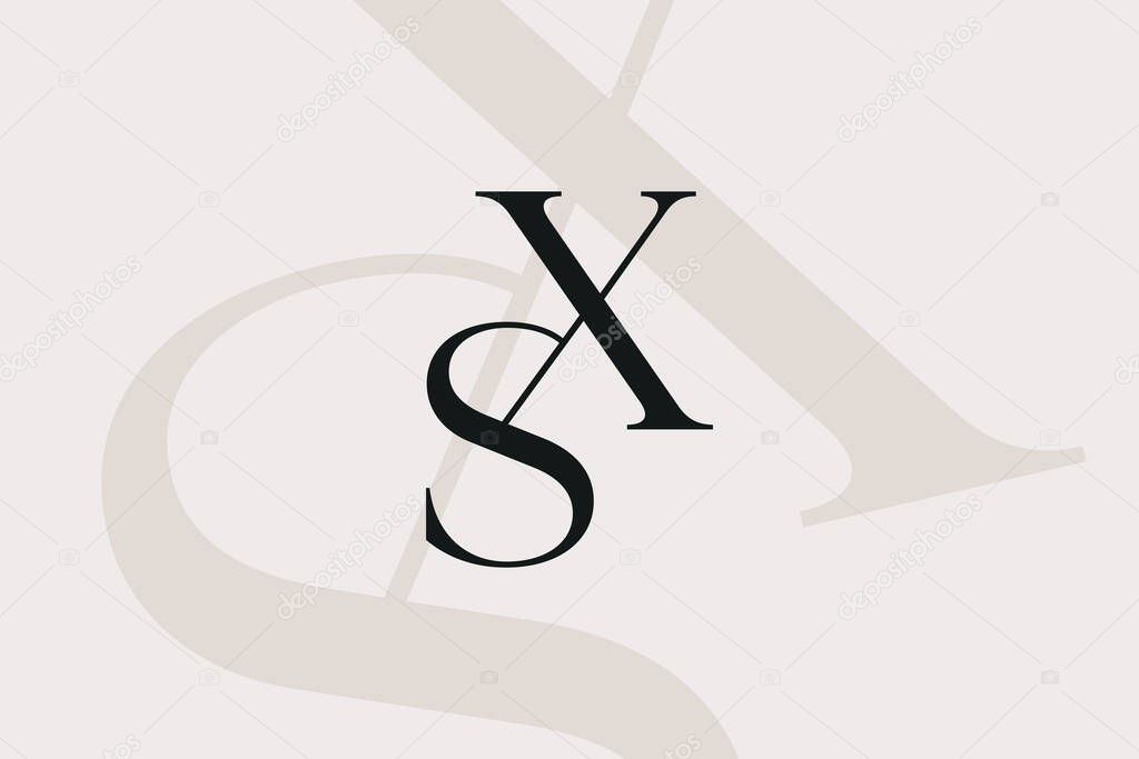 XS or SX letter logo icon design. Classic style luxury initials monogram.