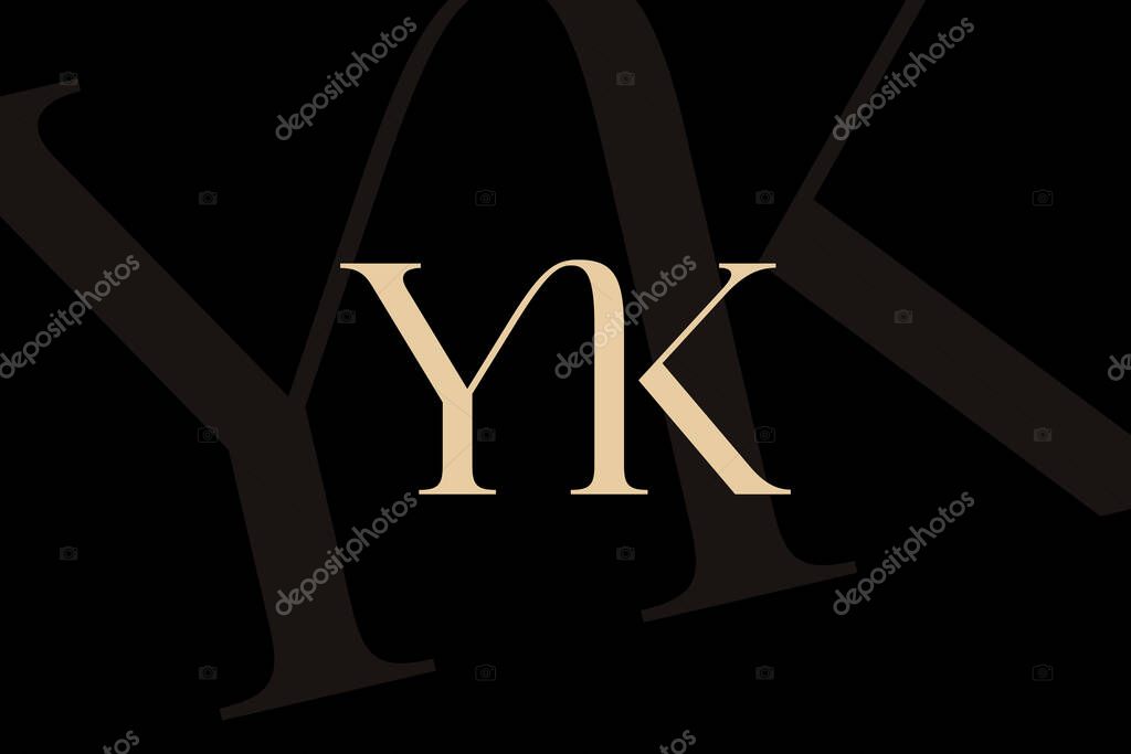 YK or KY letter logo icon design. Classic style luxury initials monogram.