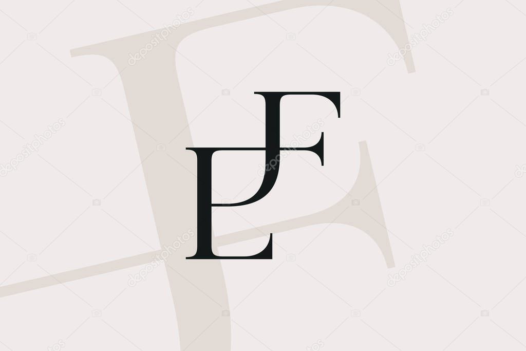 EF or FE letter logo icon design. Classic style luxury initials monogram.