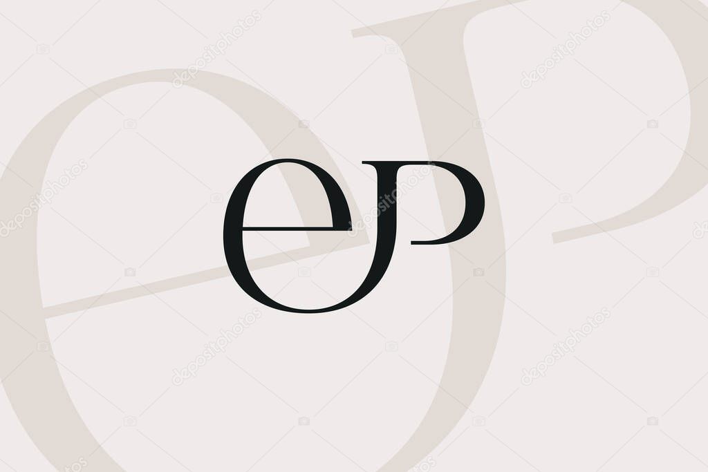EP or PE letter logo icon design. Classic style luxury initials monogram.
