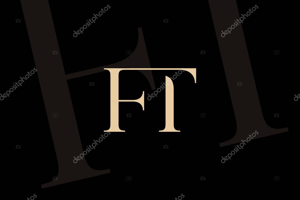 FT or TF letter logo icon design. Classic style luxury initials monogram.