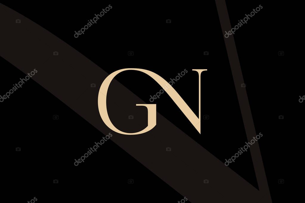GN or NG letter logo icon design. Classic style luxury initials monogram.