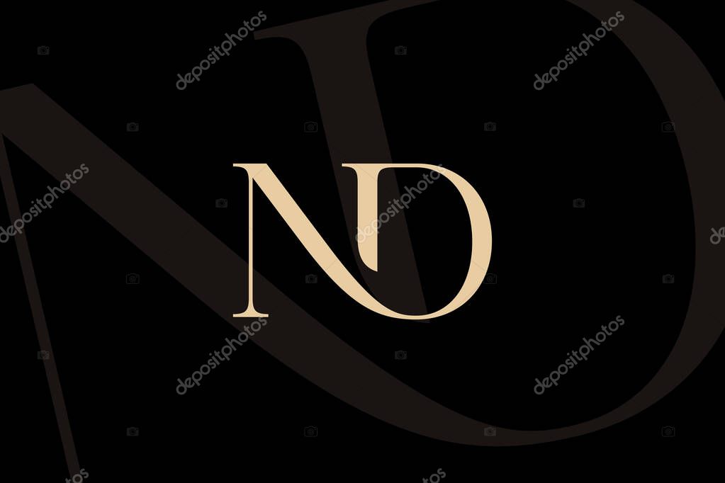 ND or DN letter logo icon design. Classic style luxury initials monogram.