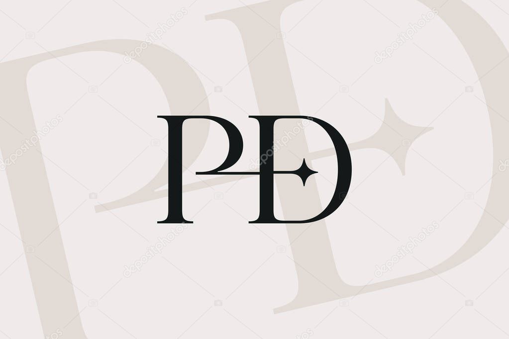PD or DP letter logo icon design. Classic style luxury initials monogram.