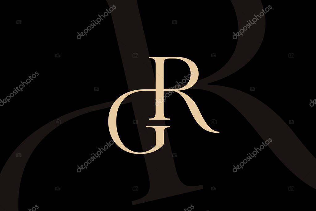 RG or GR letter logo icon design. Classic style luxury initials monogram.