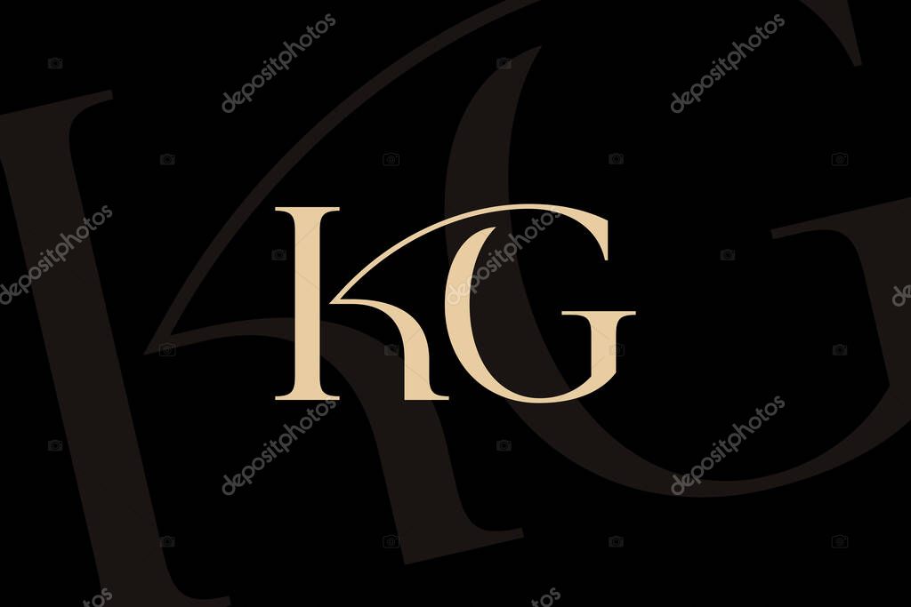 KG or GK letter logo icon design. Classic style luxury initials monogram.