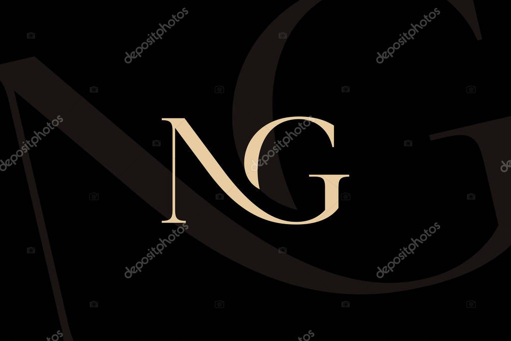 NG or GN letter logo icon design. Classic style luxury initials monogram.