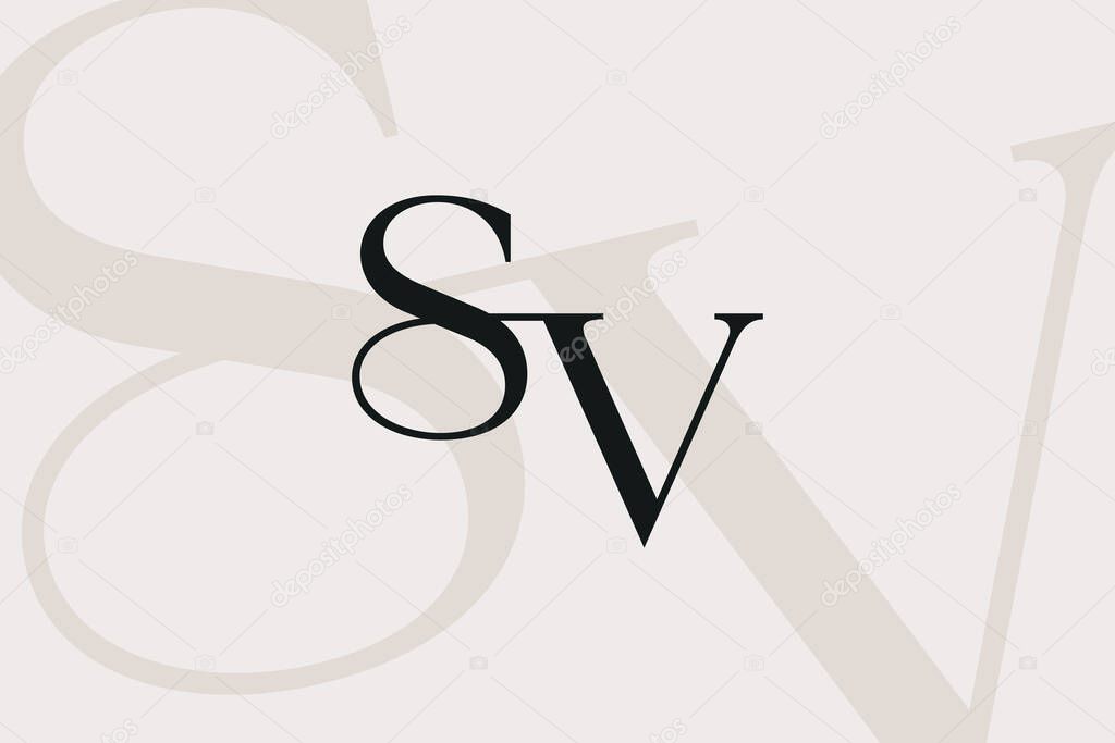 SV or VS letter logo icon design. Classic style luxury initials monogram.