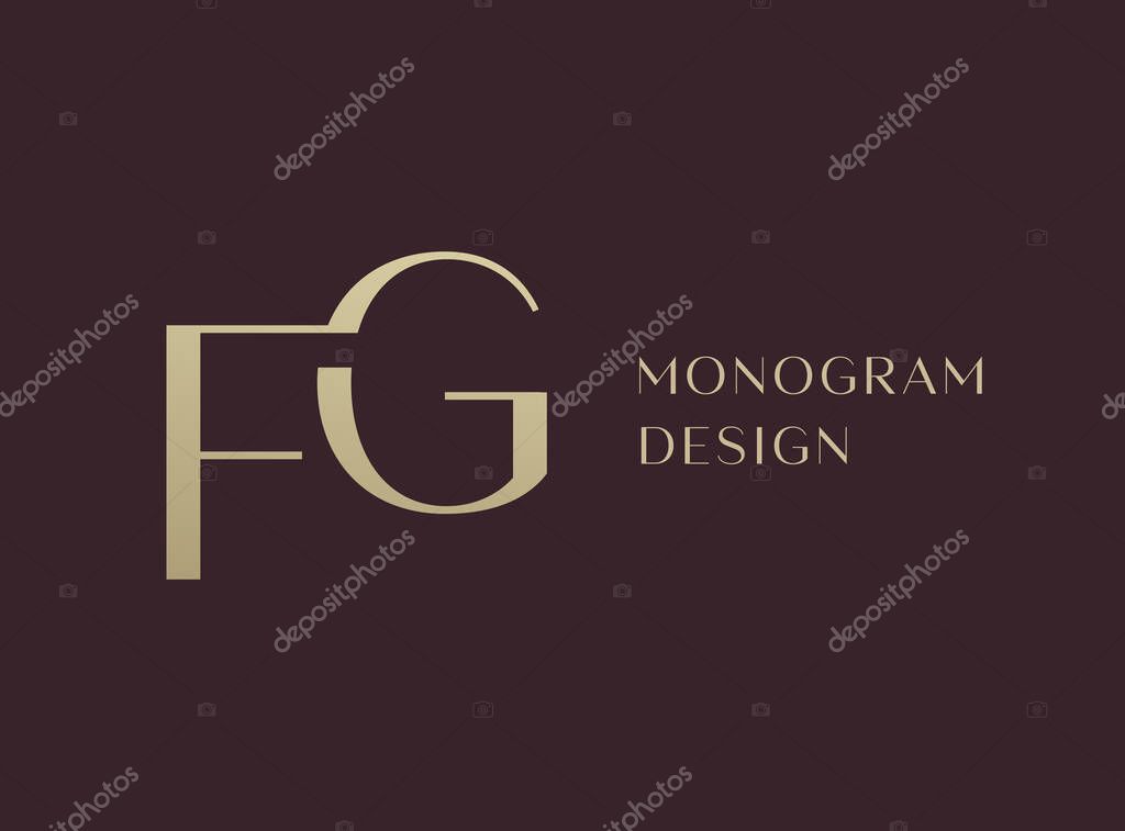 FG or GF letter logo icon design. Classic style luxury initials monogram.