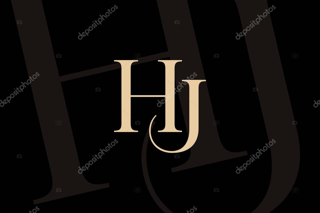 HJ or JH letter logo icon design. Classic style luxury initials monogram.