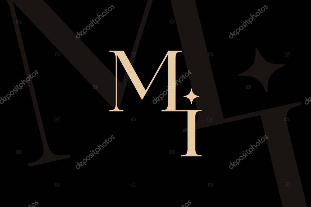 MI or IM letter logo icon design. Classic style luxury initials monogram.