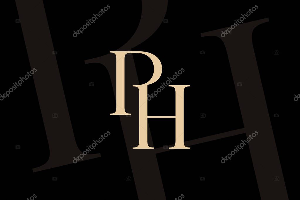 PH or HP letter logo icon design. Classic style luxury initials monogram.