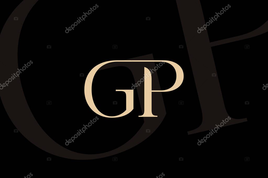 GP or PG letter logo icon design. Classic style luxury initials monogram.