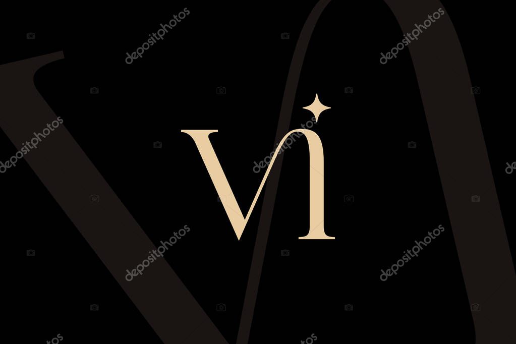 VI or IV letter logo icon design. Classic style luxury initials monogram.