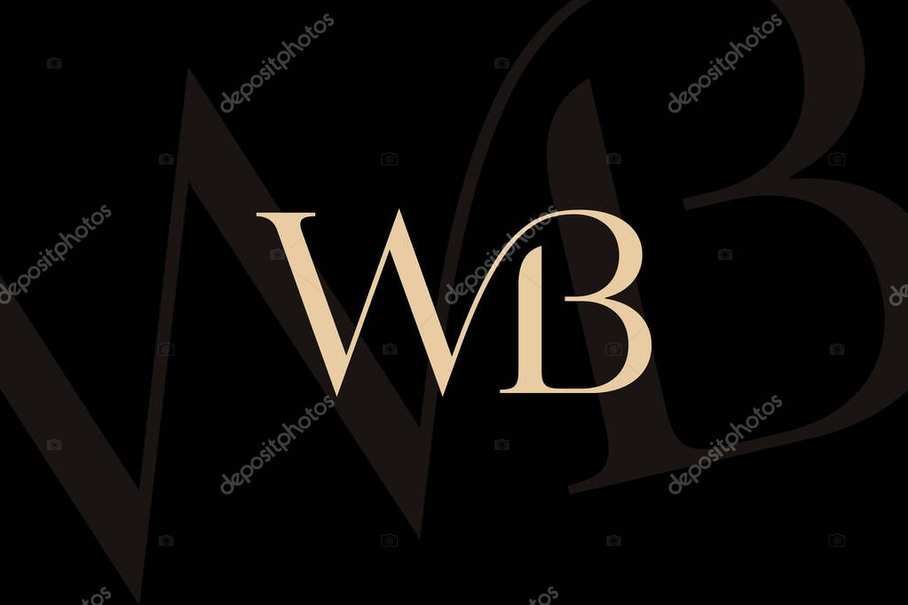 WB or BW letter logo icon design. Classic style luxury initials monogram.