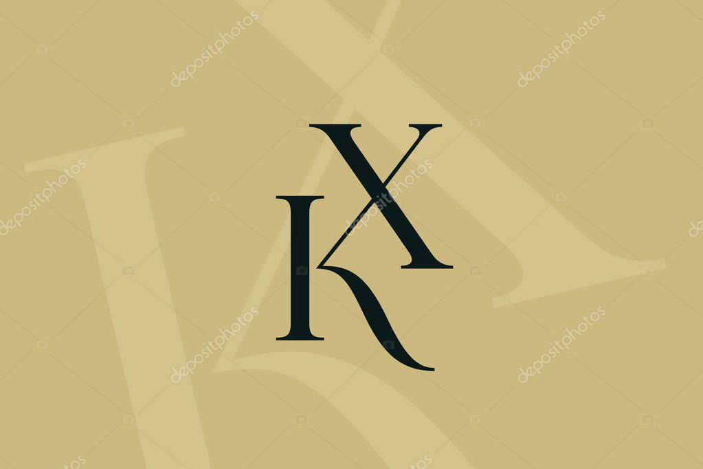 XK or KX letter logo icon design. Classic style luxury initials monogram.
