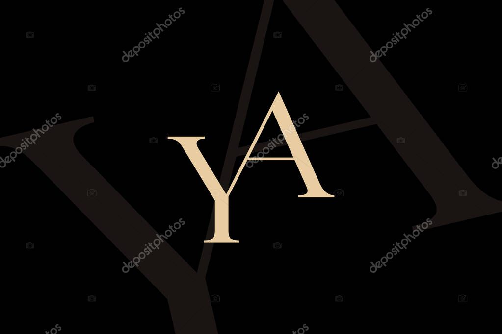 YA or AY letter logo icon design. Classic style luxury initials monogram.