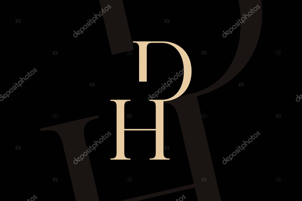 DH or HD letter logo icon design. Classic style luxury initials monogram.