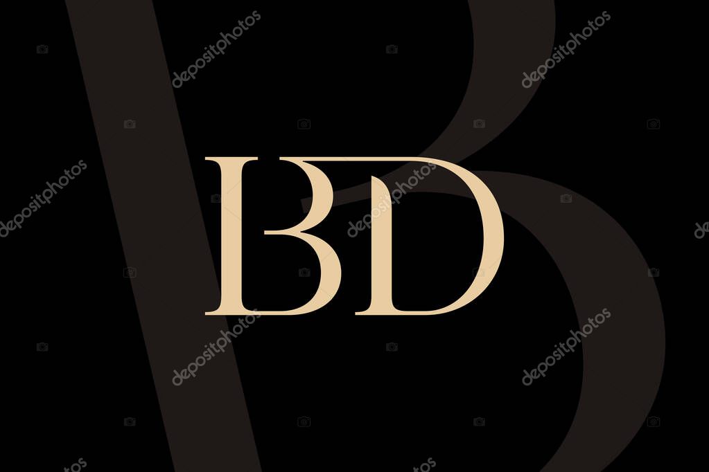 BD or DB letter logo icon design. Classic style luxury initials monogram.