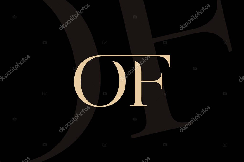 OF or FO letter logo icon design. Classic style luxury initials monogram.