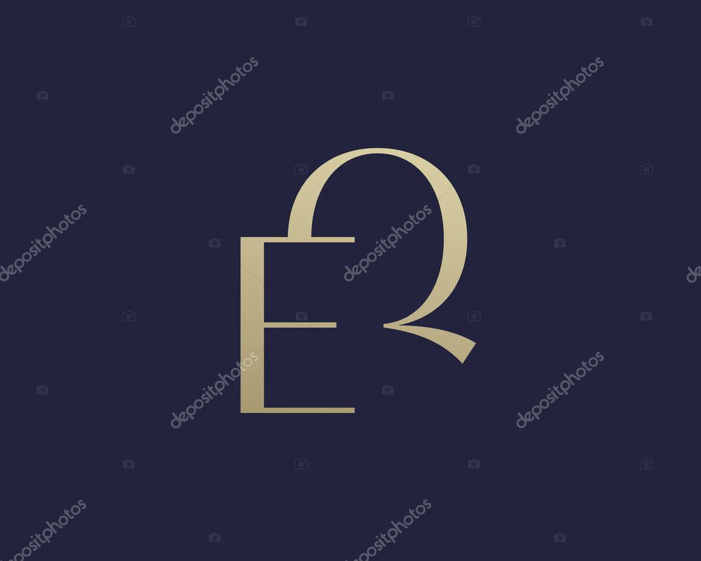 QE or EQ letter logo icon design. Classic style luxury initials monogram.