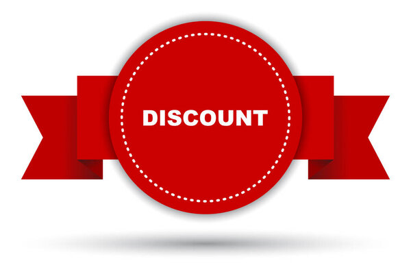 red vector banner discount