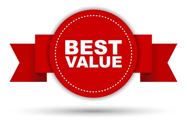 Red Vector Banner Best Value — Stock Vector