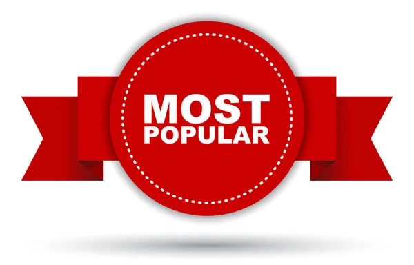 Red Vector Banner Most Popular — Stock Vector