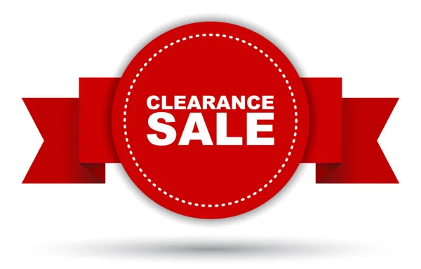 Red Vector Banner Clearance Sale — Stock Vector